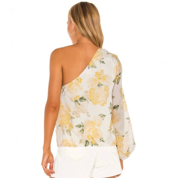 NEW CAMI NYC REVOLVE YELLOW FLORAL PRINT ONE-SHOULDER TOP - Picture 7 of 9